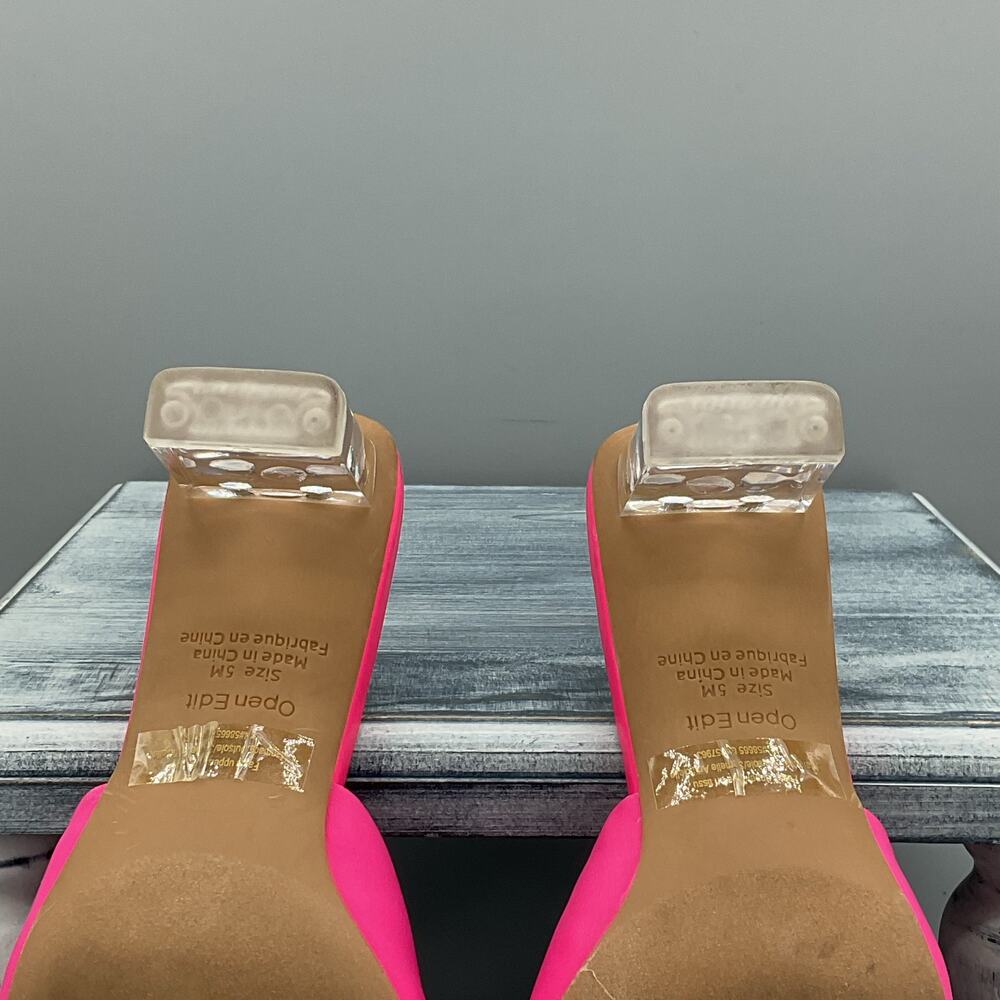 Open Edit Women’s Cleo Translucent Heel Sandals Pink Size 5M - Picture 9 of 10
